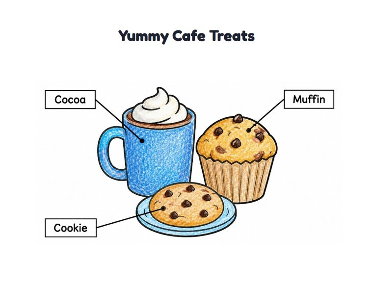 Yummy Cafe Treats worksheet (Easy, Pre-K–K)