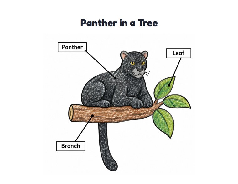 Panther in a Tree worksheet (Easy, Pre-K–K)
