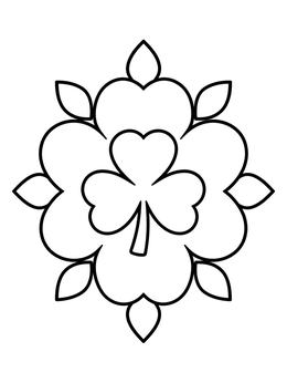 Free printable Simple Shamrock Mandala With Petals coloring page
