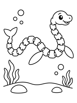 Free printable Articulated Sea Serpent Underwater coloring page