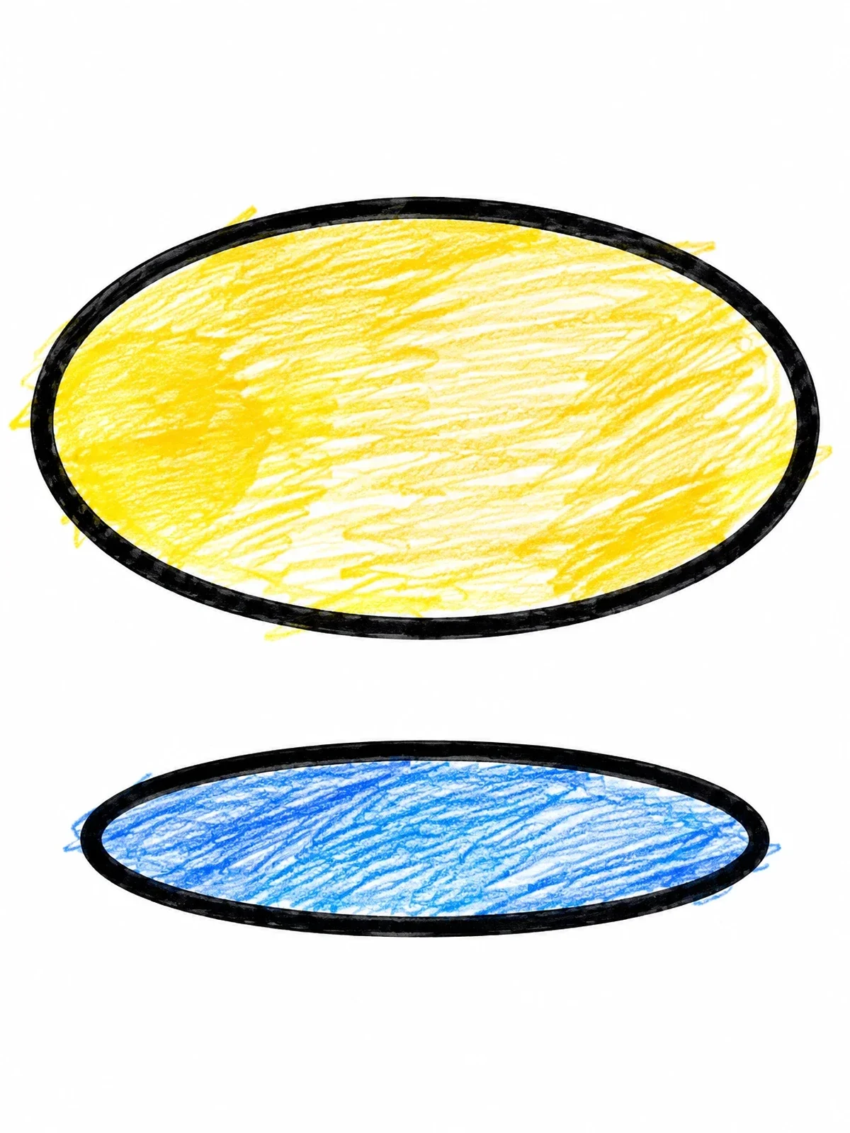 Colored example of the Floating Oval Shape Illusion coloring page