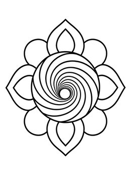 Free printable Swirling Optical Illusion Flower coloring page