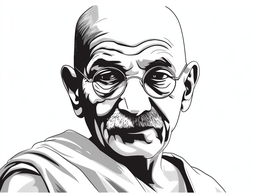 Easy Coloring Of Gandhi - Coloring Page