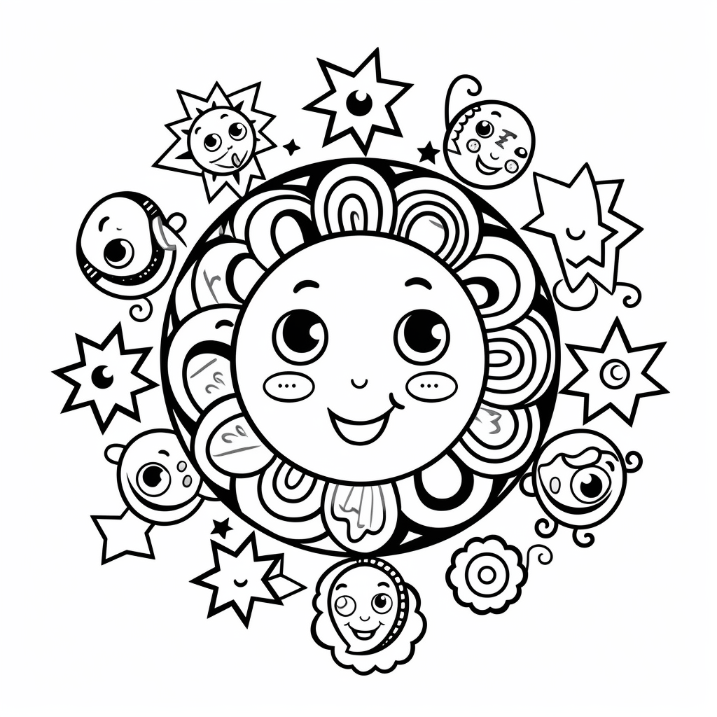 A Cheerful Coloring Experience - Coloring Page