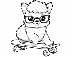 Cool Alpaca Rolling On Skateboard