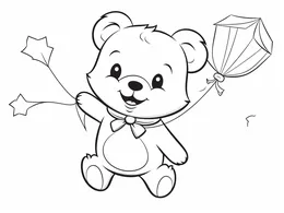 Little Bear Flying A Kite