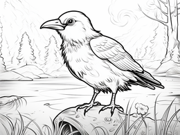 Free Crow Coloring Sheet - Coloring Page