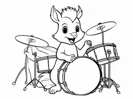 Little Squirrel Rocking Out On Drums