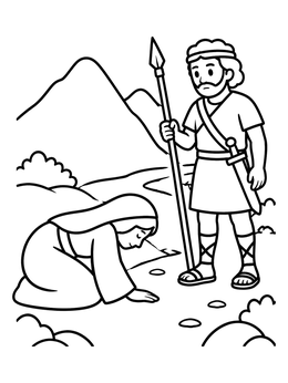 Free printable Abigail Bowing Before David coloring page