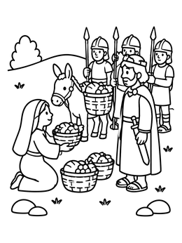 Free printable Abigail Bringing Food To David coloring page