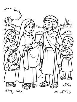 Free printable Abigail Bringing Bread To David coloring page