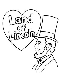 Free printable Land Of Lincoln Heart Portrait coloring page