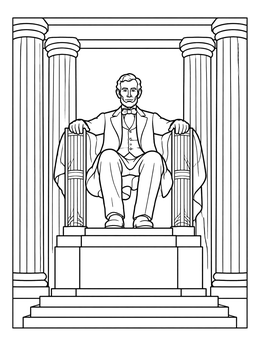 Free printable Abraham Lincoln Memorial Statue coloring page