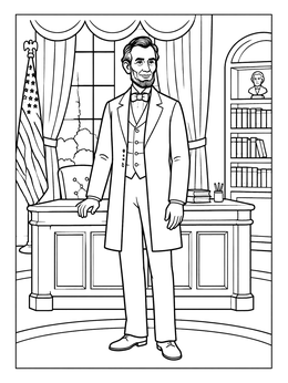 Free printable Abraham Lincoln In The Oval Office coloring page