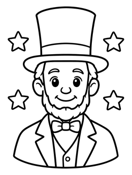 Free printable Abraham Lincoln With Stovepipe Hat coloring page