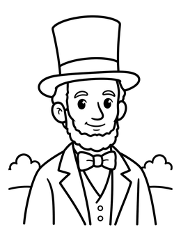 Free printable Abraham Lincoln With Top Hat coloring page