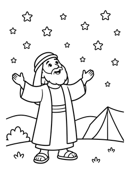 Free printable Abraham Looking At The Stars coloring page