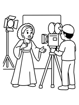 Free printable Actress Performing On A Movie Set coloring page
