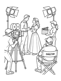 Free printable Actors Performing On Movie Set coloring page