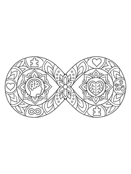 Free printable Neurodiversity Infinity Mandala coloring page