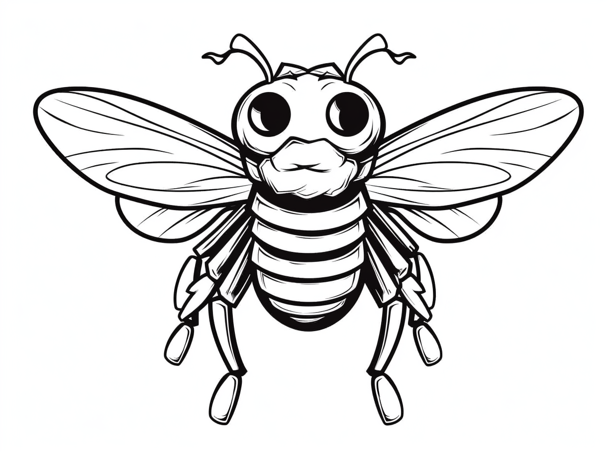 Adorable Cicada Coloring - Coloring Page