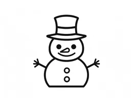 Friendly Snowman Wearing A Top Hat