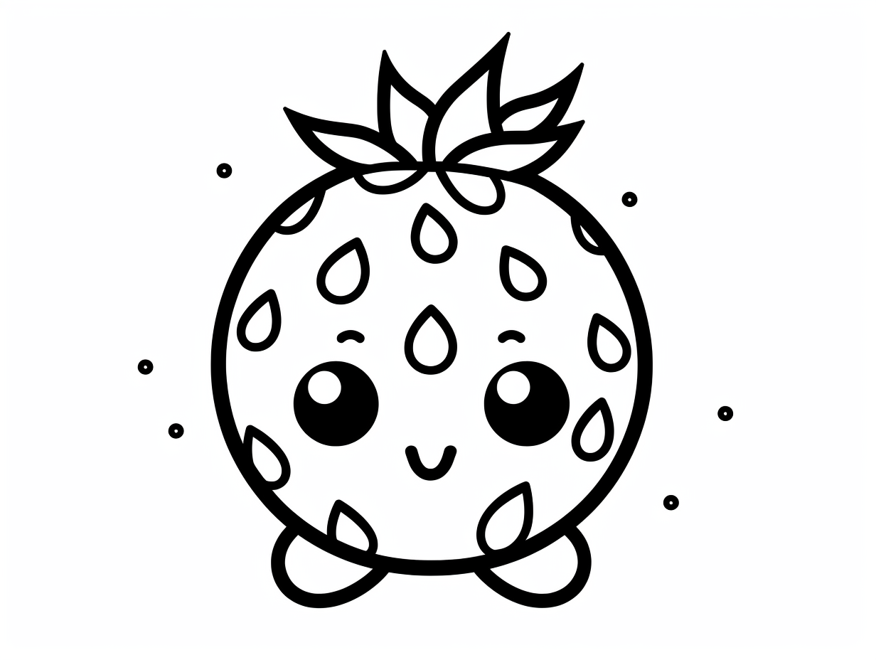 Adorable Strawberry Coloring Page - Coloring Page