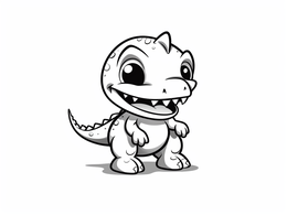 Adorable T Rex Drawing coloring page