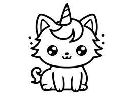 Adorable Sitting Unicorn Kitten Portrait