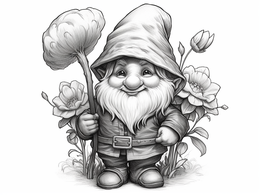 Free printable Adorable Valentine Gnomes Coloring coloring page