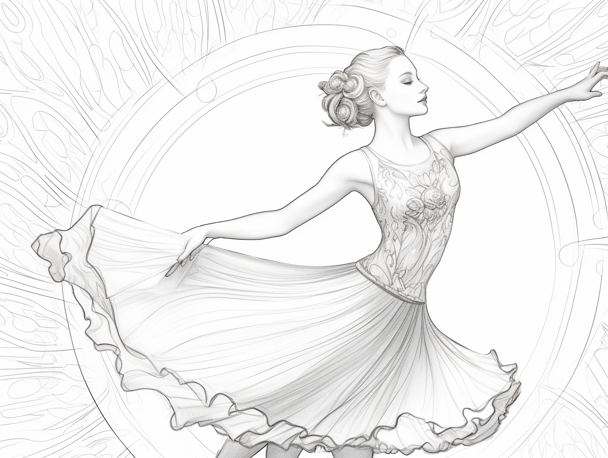 Adult Ballerina Coloring Page - Coloring Page