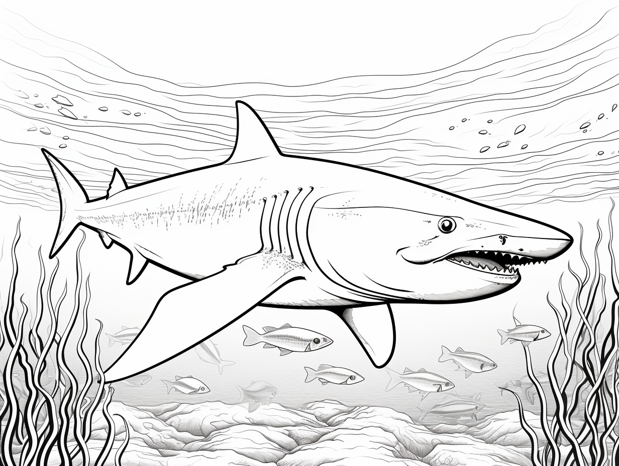 Adult Coloring: Jaws Of The Deep - Coloring Page