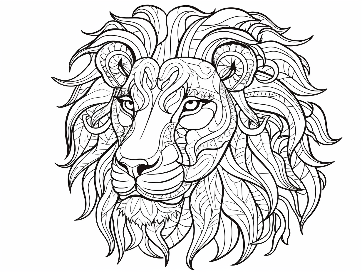 Adult Lion Themed Coloring Page - Coloring Page