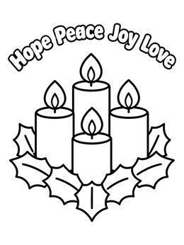 Free printable Advent Wreath With Four Candles coloring page