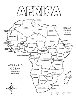 Free printable Africa Continent Map With Countries coloring page
