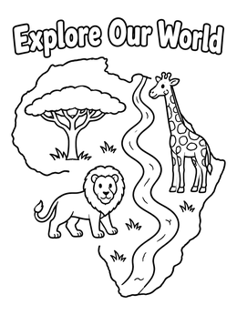 Free printable Africa Continent Safari Adventure coloring page