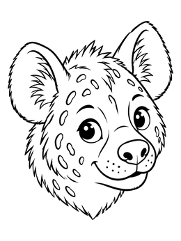 Free printable Cute Spotted Hyena Portrait coloring page