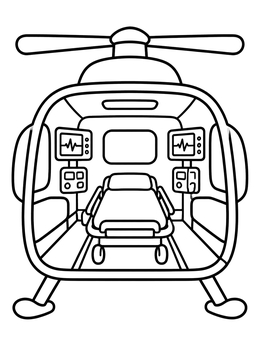 Free printable Air Ambulance Interior View coloring page