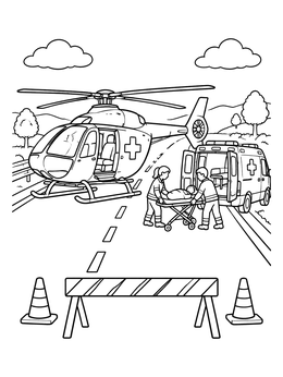 Air Ambulance Emergency Response coloring page