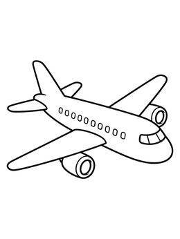 Free printable Cartoon Jet Airplane Flying High coloring page