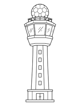 Free printable Airport Control Tower coloring page