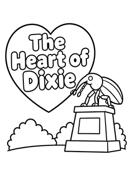 Free printable Alabama Boll Weevil Monument coloring page