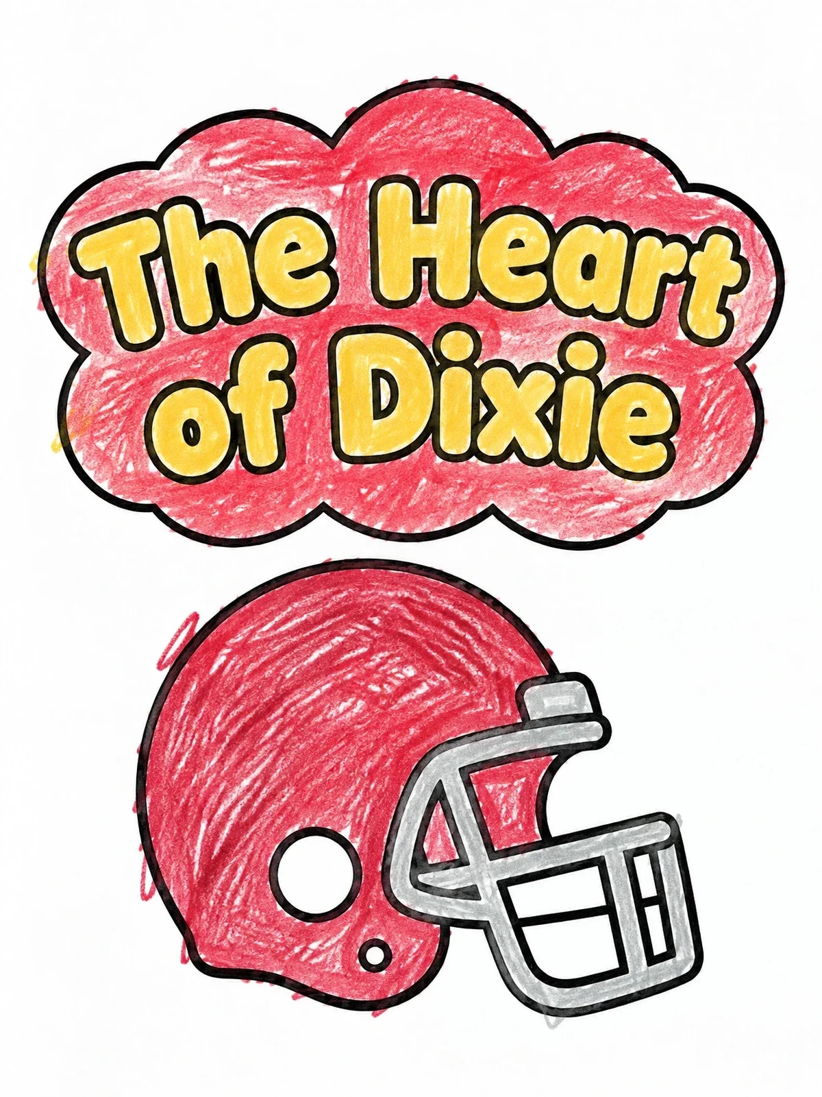 Colored example of the Alabama Football Helmet And State Motto coloring page
