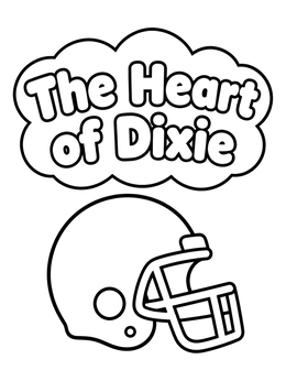 Free printable Alabama Football Helmet And State Motto coloring page