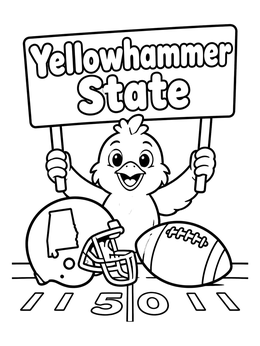 Free printable Yellowhammer State Football Mascot coloring page