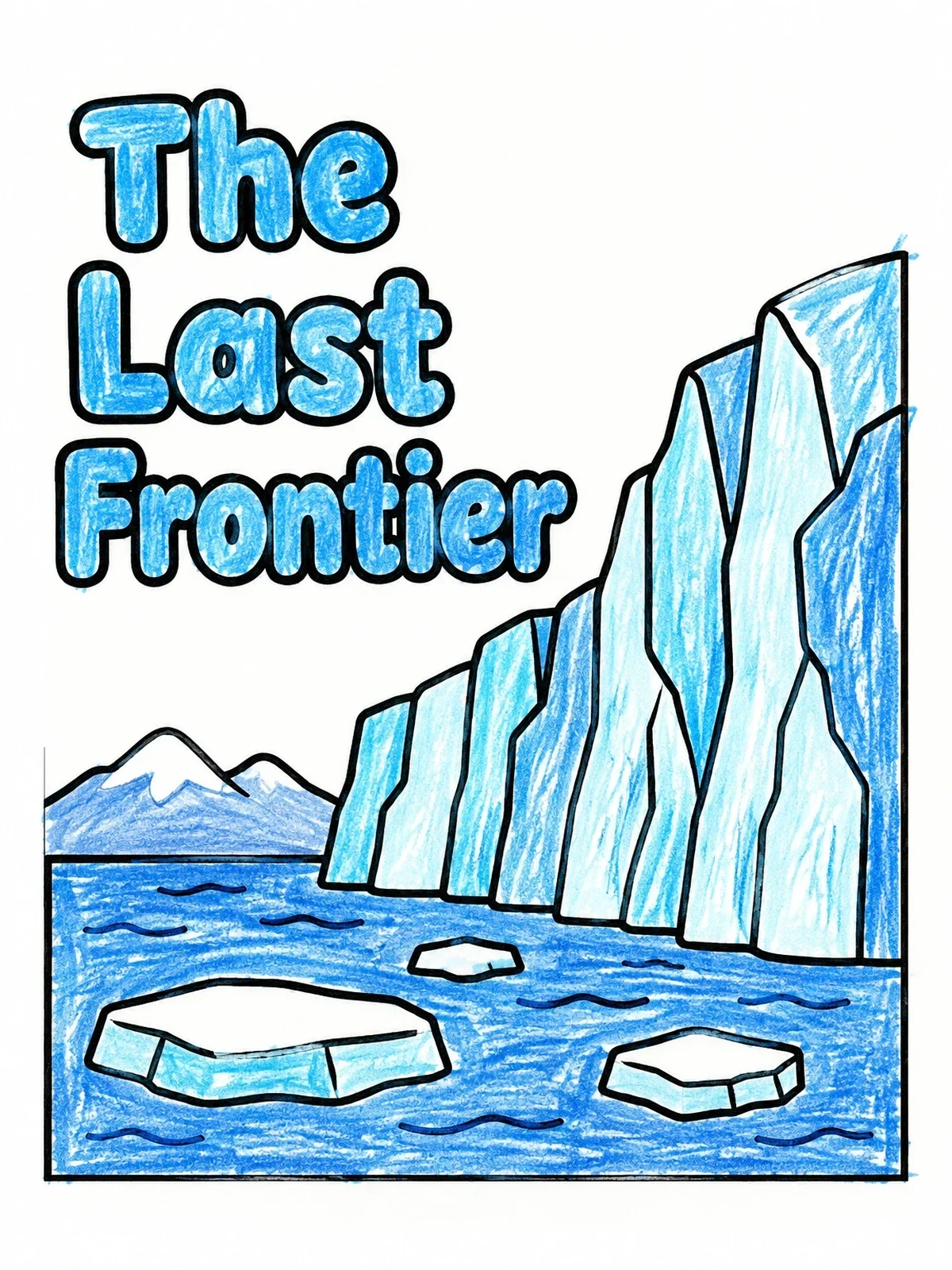 Colored example of the The Last Frontier Alaska Glacier coloring page