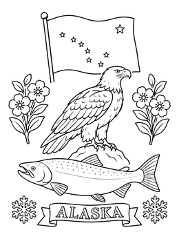 Free printable Alaska State Symbols And Wildlife coloring page