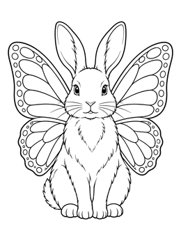 Free printable Cute Alebrije Winged Bunny coloring page