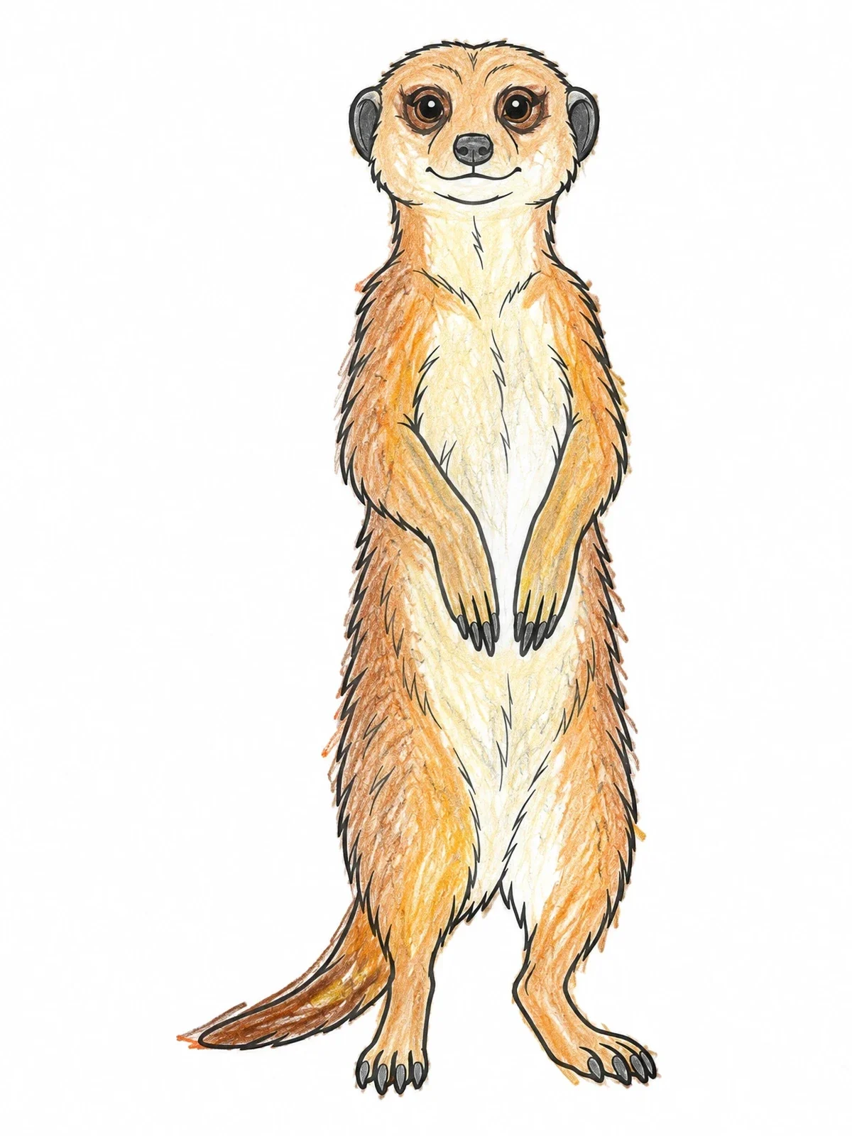 Colored example of the Alert African Meerkat Sentry coloring page