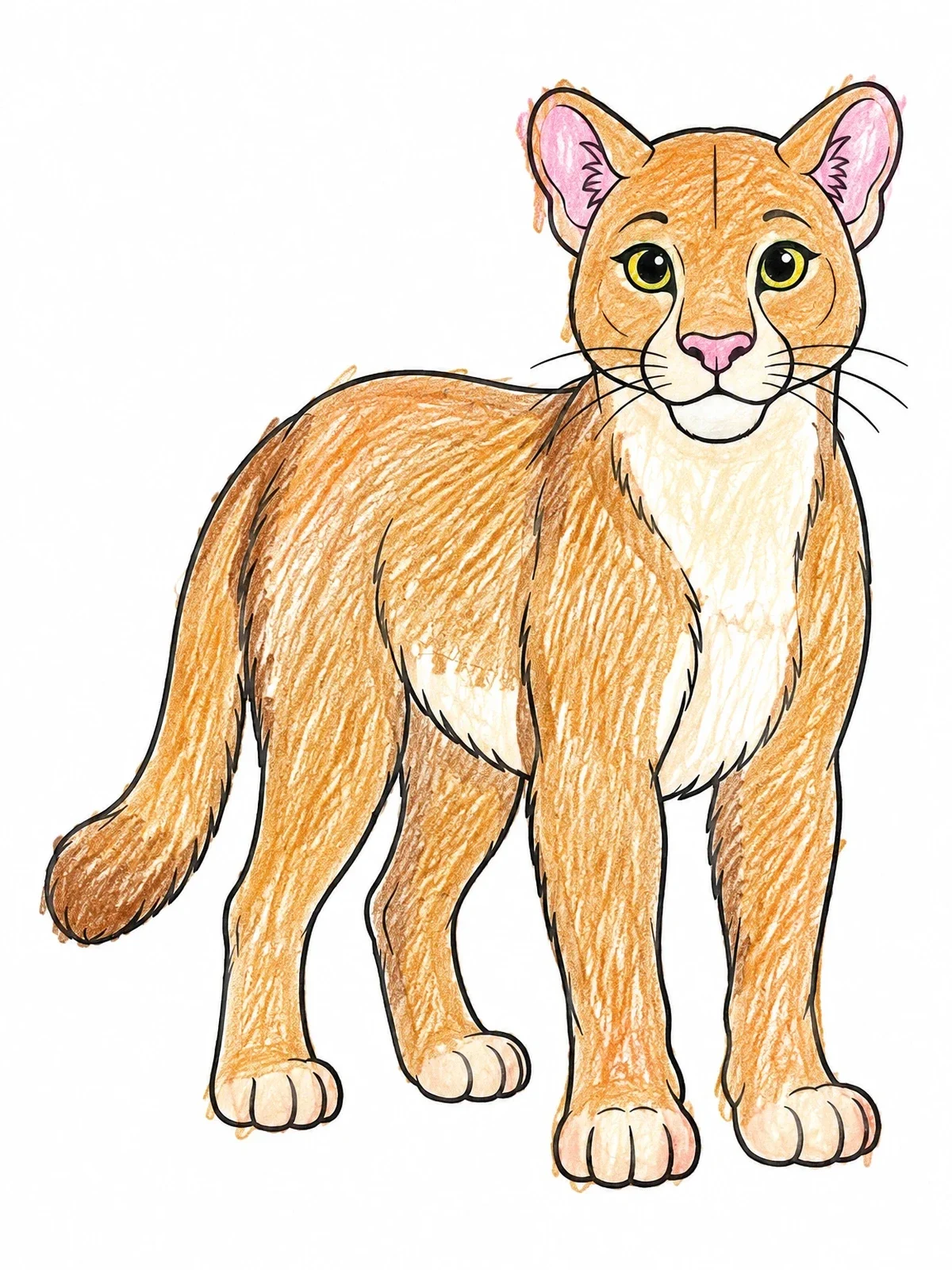 Colored example of the Alert Florida Panther Standing Proud coloring page